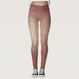 Rosa ros Guld Powder Glitter Sparkly Glam Black Leggings