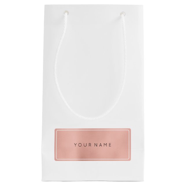 Rosa ros Guld Powder Metallic Minimal Gift Bag (Framsidan)