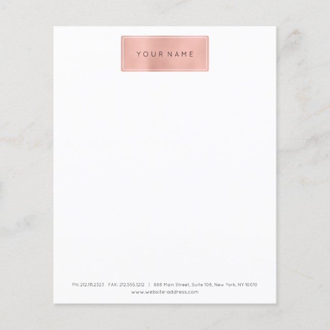 Rosa ros Guld Powder Metallic Stylist Brev Head Flygblad (Framsidan)