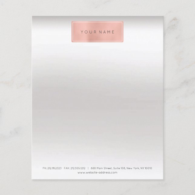 Rosa ros Guld Powder Metallic Stylist Brev Head Flygblad (Framsidan)