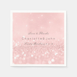 Rosa ros Guld Powder Sparkly Glitter Anpassningsba Pappersservett