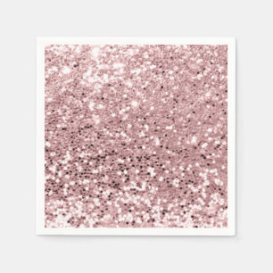 Rosa ros Guld Powder Sparkly Glitter Pappersservett