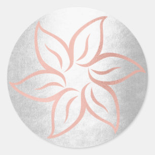Rosa ros Guld Silver Grått Metallic Mandala Flowe Runt Klistermärke