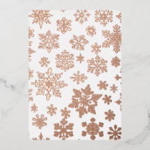 Rosa ros Guld Snowflake Photo Foil Helgdag Card