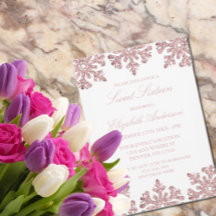 Rosa ros Guld Snowflake Winter Sweet 16