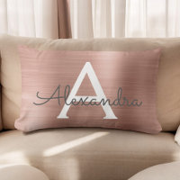 Rosa ros Guld Stainless Steel Monogram Namn