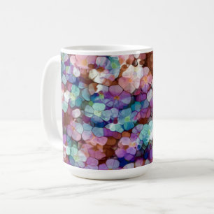 Rosa ros Guld Teal Mosaic Millefiori Flowers Kaffemugg