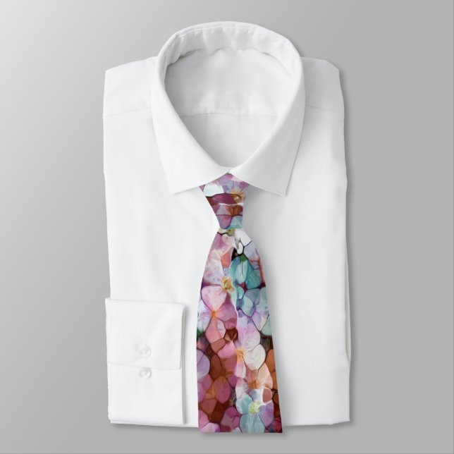 Rosa ros Guld Teal Mosaic Millefiori Flowers Slips (Bunden)