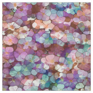 Rosa ros Guld Teal Mosaic Millefiori Flowers Tyg