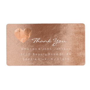 Rosa ros guldfoil Heart Stroke Tack Fraktsedel