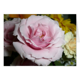 Rosa ros hälsningskort