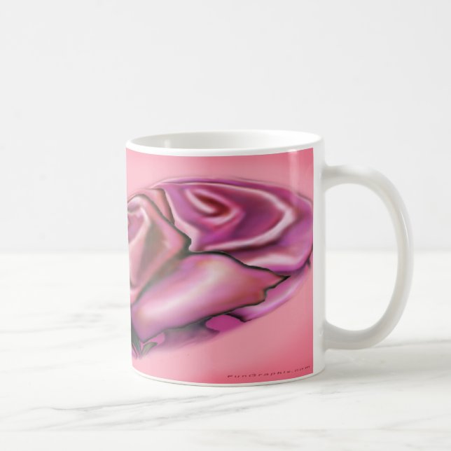 Rosa ros Heart Kaffemugg (Höger)