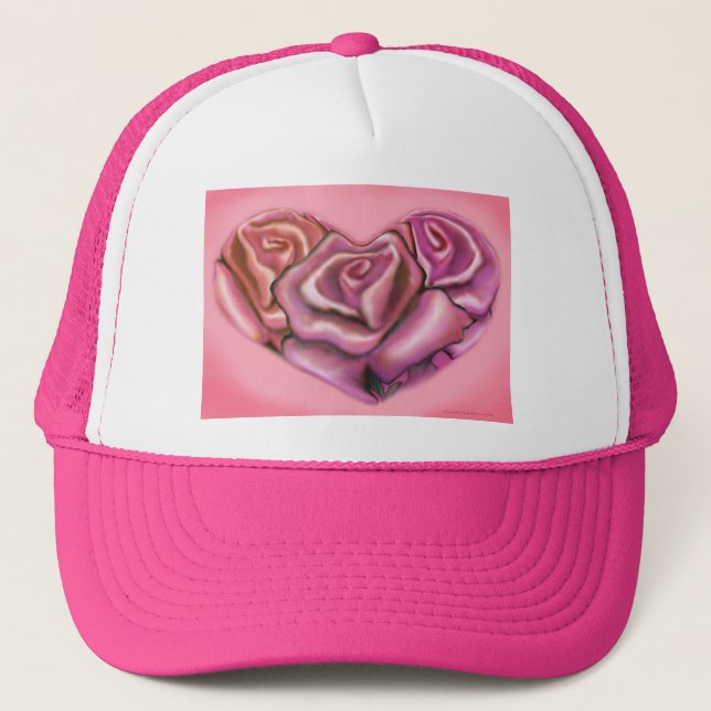 Rosa ros Heart Keps (Framsida)