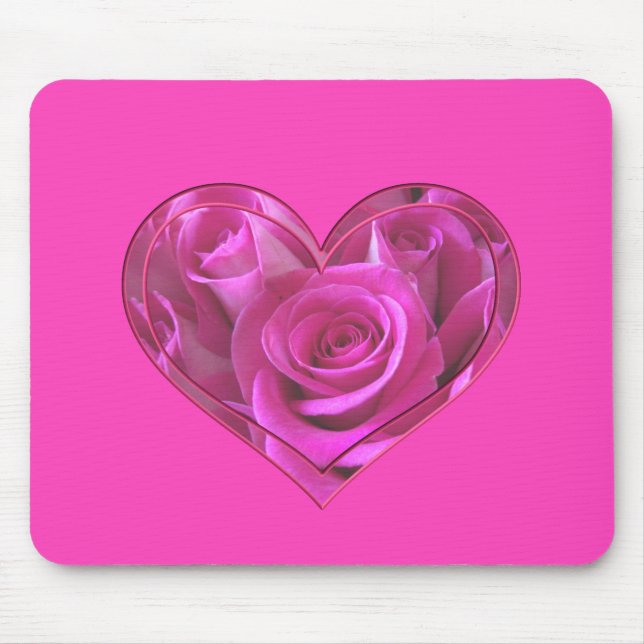 Rosa ros hjärta musmatta (Framsidan)
