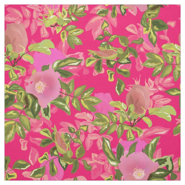 Rosa ros höft, rosa vild ro höft tyg (Provkarta)