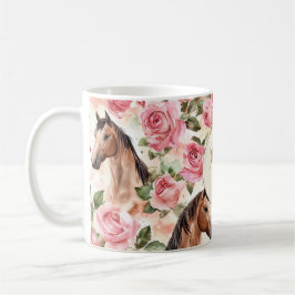 Rosa ros Horses Guld Glitter Dream Kaffemugg