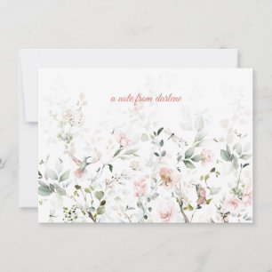 Rosa ros, Hummingbird, Sage Greenery Anteckningskort