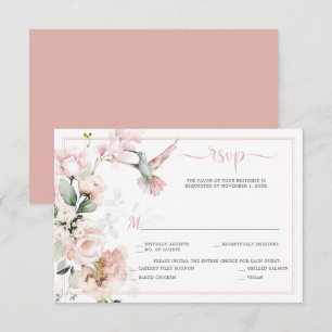  Rosa ros, Hummingbird, Sage Grönt Greenery OSA Kort