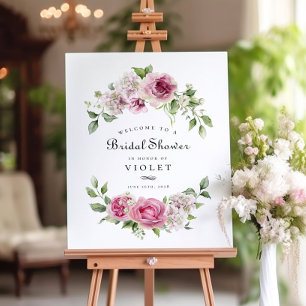 Rosa ros Hydrangea Blommigt Arch Möhippa Poster