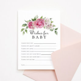 Rosa ros Hydrangea Blommigt Arch Önskemål för Baby Inbjudningar