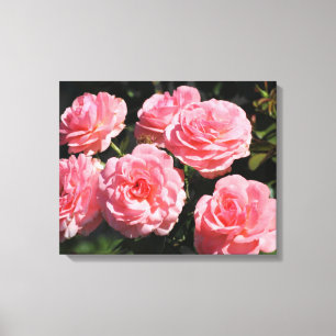 Rosa ros i blom canvastryck
