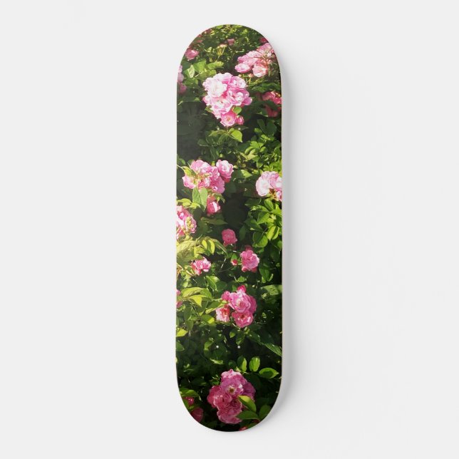 Rosa ros i blomning mini skateboard bräda 18,5 cm (Framsida)