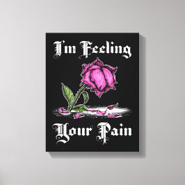 Rosa ros i förtvivlan vit text canvastryck
