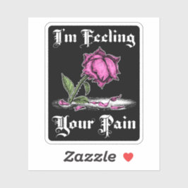 Rosa ros i Förtvivlvit text Klistermärken