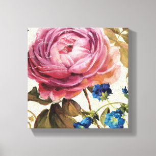 rosa ros i Fullt Bloom Canvastryck