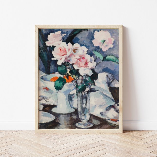 Rosa ros i Glass Vas | Samuel John Peploe Poster (Skapare uppladdad)