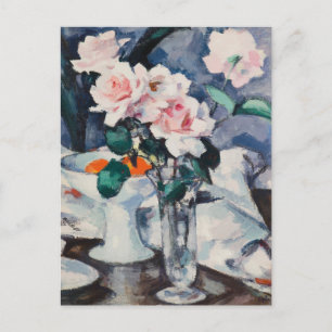 Rosa ros i Glass Vas Samuel John Peploe Vykort