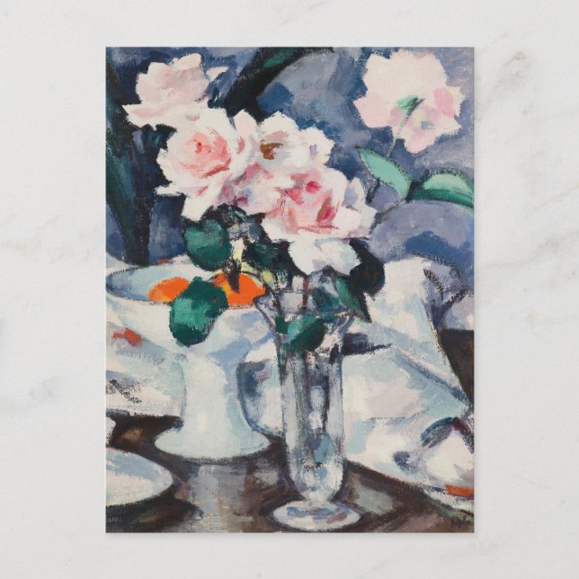 Rosa ros i Glass Vas | Samuel John Peploe Vykort (Framsida)