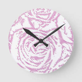 Rosa ros i konst rund klocka