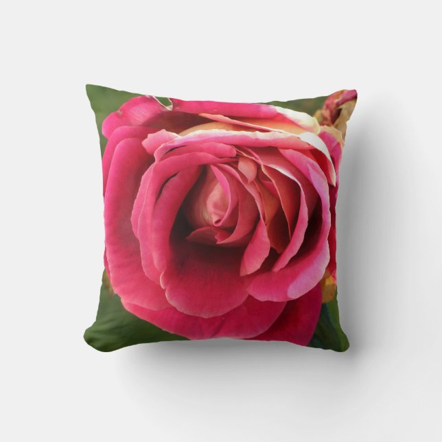 Rosa ros i trädgården kudde (Framsida)