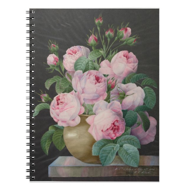 Rosa ros i Vas - Pierre Joseph Redouté Anteckningsbok (Framsidan)