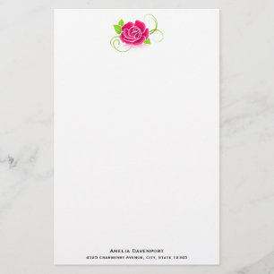 Rosa ros Illustration Brevpapper