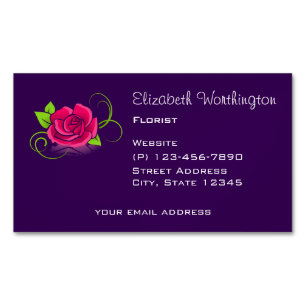 Rosa ros Illustration Magnetiska Visitkort