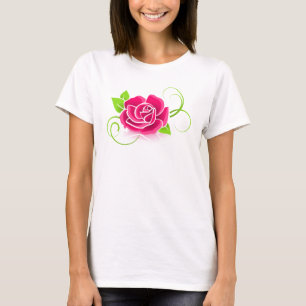 Rosa ros Illustration T Shirt