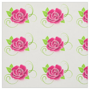 Rosa ros Illustration Tyg