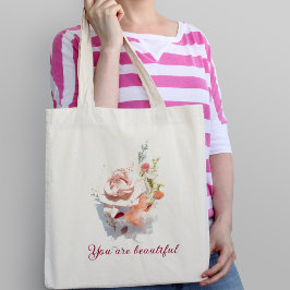 Rosa ros illustrator Tote Bag Tygkasse