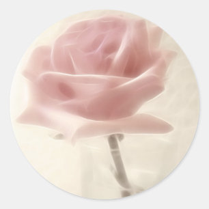 Rosa ros Impression Runt Klistermärke