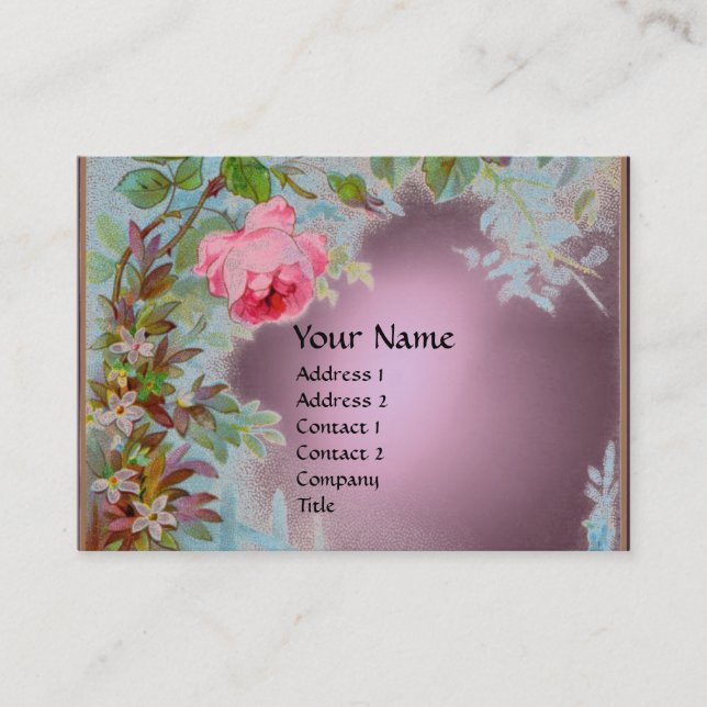 ROSA ROS & JASMINES LILA GEMSTONE MONOGRAM VISITKORT (Framsida)