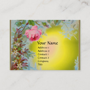 ROSA ROS & JASMINES MONOGRAM GEM gult vit Visitkort