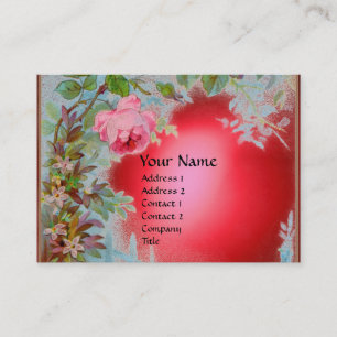 ROSA ROS & JASMINES MONOGRAM GEM STONE Red Visitkort