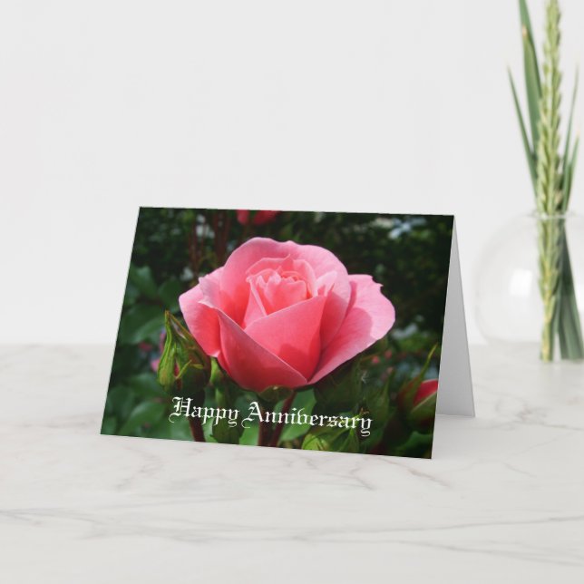 rosa ros jubileumskort kort (Framsida)