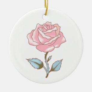ROSA ROS JULGRANSPRYDNAD KERAMIK