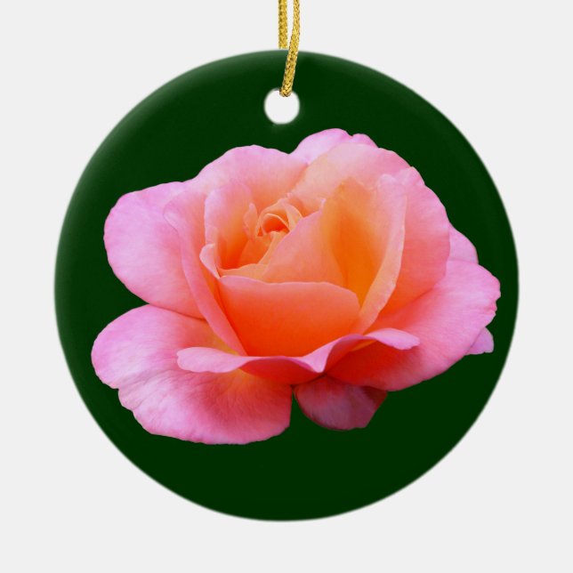 Rosa ros julgransprydnad keramik (Framsidan)