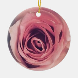 Rosa ros julgransprydnad keramik