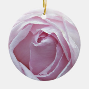 Rosa ros julgransprydnad keramik