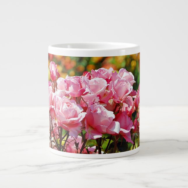 Rosa ros jumbo mugg (Framsidan)